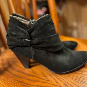 Andrew Geller Fabry Suade Black Ankle Boots